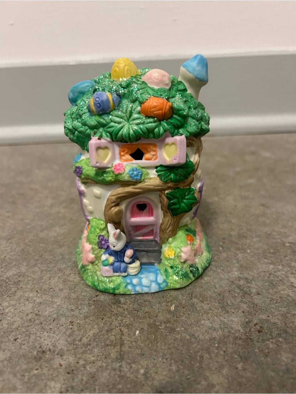 Hoppy Hollow 2002 Easter Village Egg House Rabbit Collectible Decor No Cord